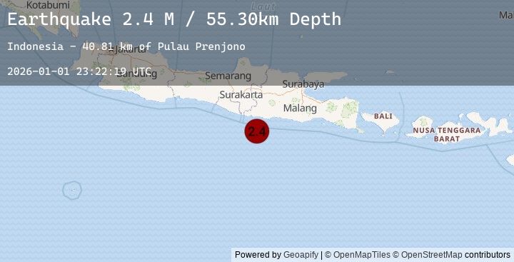 Map of Java, Indonesia
