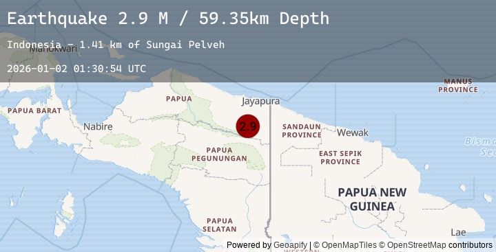 Map of West Papua, Indonesia