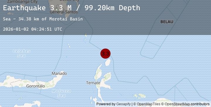 Map of Halmahera, Indonesia