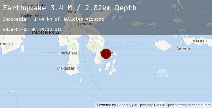 Map of Sulawesi, Indonesia