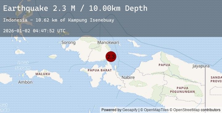 Map of West Papua Region, Indonesia