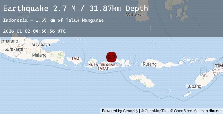 Map of Sumbawa Region, Indonesia