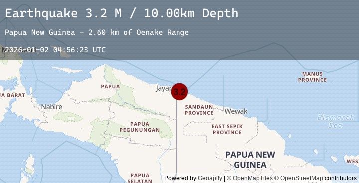 Map of Near North Coast of Papua New Guinea