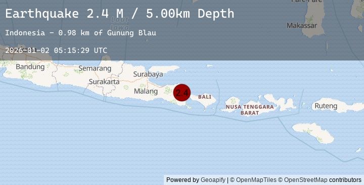 Map of Bali Region, Indonesia