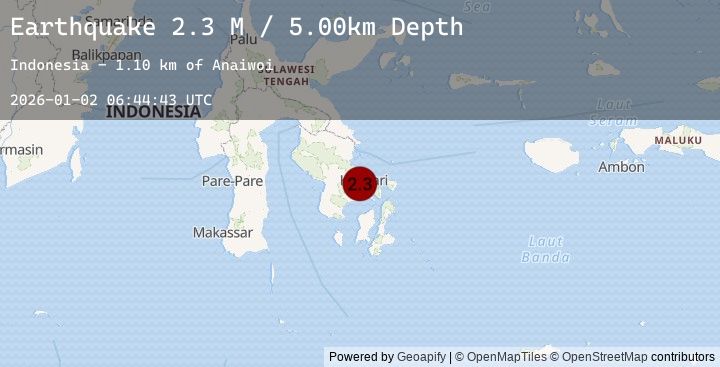 Map of Sulawesi, Indonesia