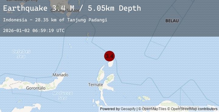 Map of Halmahera, Indonesia