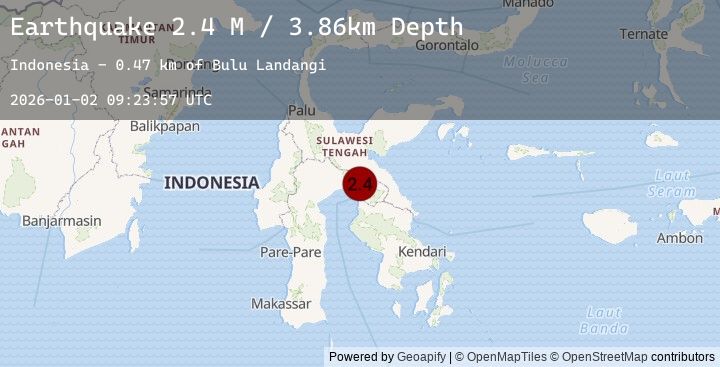 Map of Sulawesi, Indonesia