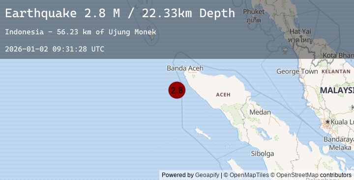 Map of Off West Coast of Northern Sumatra