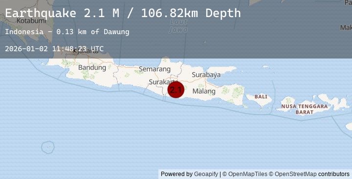 Map of Java, Indonesia