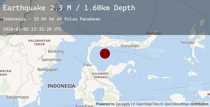 Map of Minahassa Peninsula, Sulawesi