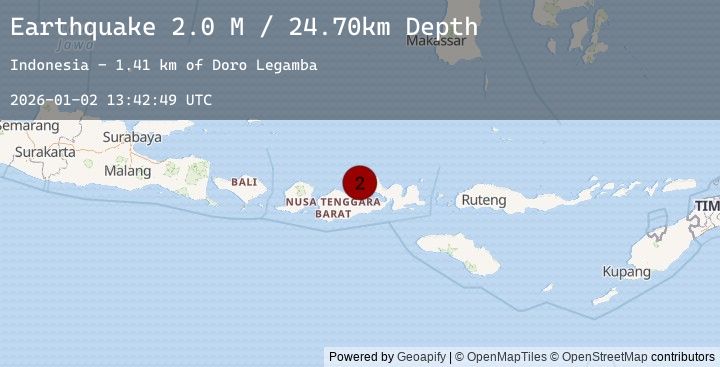 Map of Sumbawa Region, Indonesia