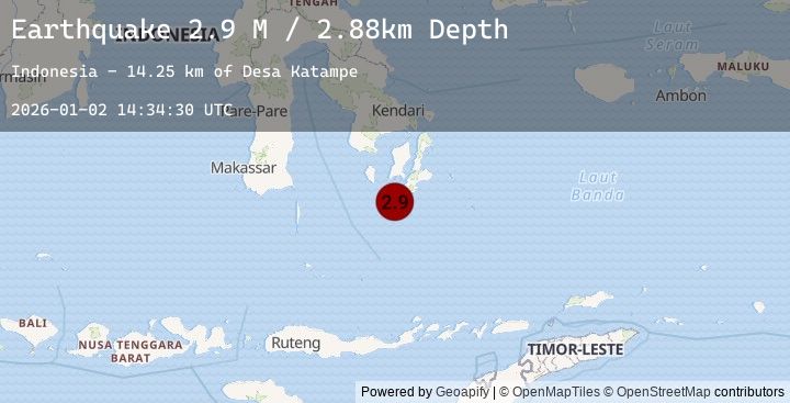 Map of Sulawesi, Indonesia