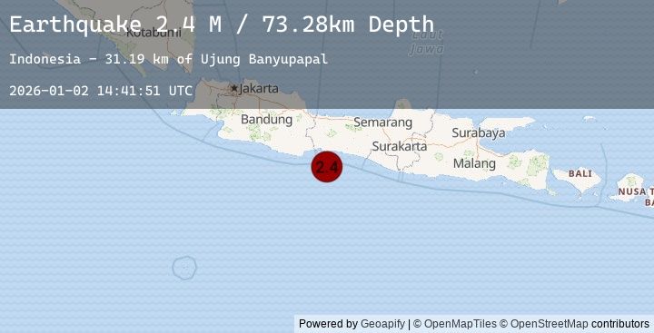 Map of Java, Indonesia