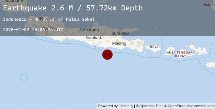 Map of Java, Indonesia