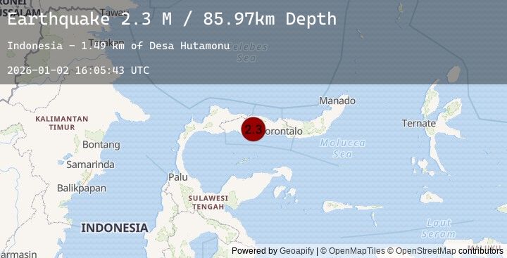 Map of Minahassa Peninsula, Sulawesi