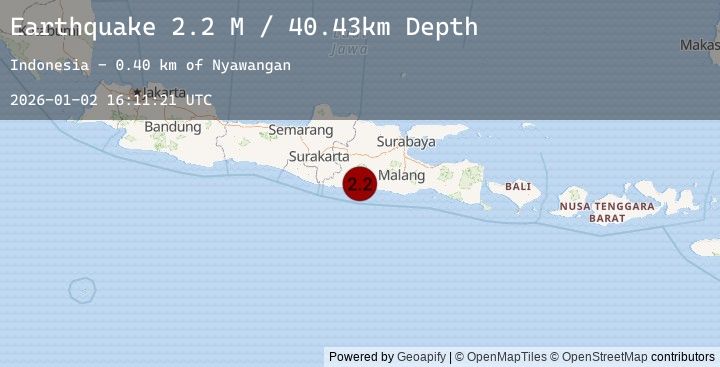 Map of Java, Indonesia