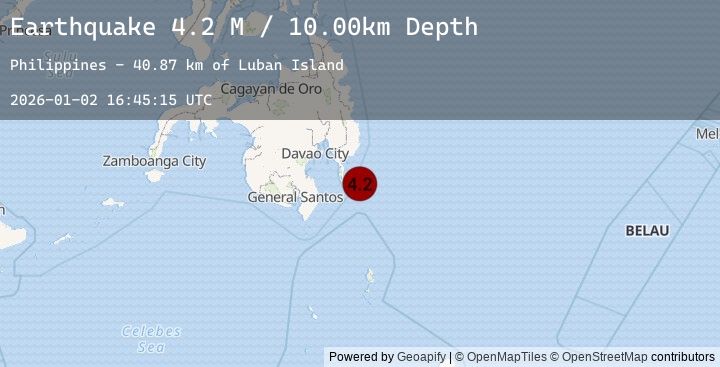 Map of Mindanao, Philippines