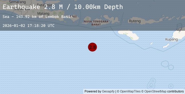 Map of South of Sumbawa, Indonesia