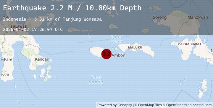 Map of Seram, Indonesia