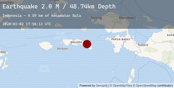 Map of Seram, Indonesia