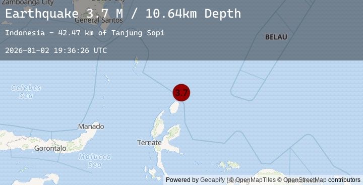 Map of Halmahera, Indonesia
