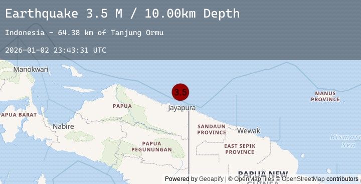 Map of West Papua Region, Indonesia