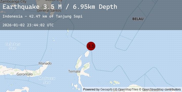 Map of Halmahera, Indonesia