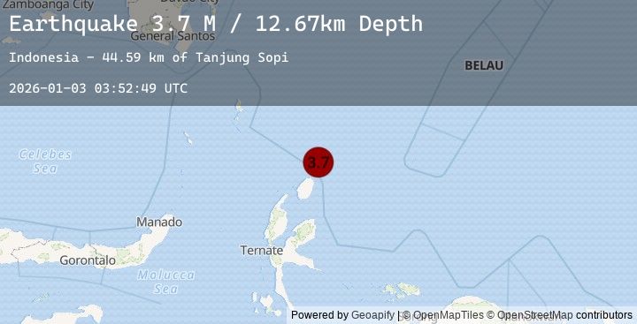 Map of Halmahera, Indonesia