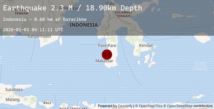 Map of Sulawesi, Indonesia