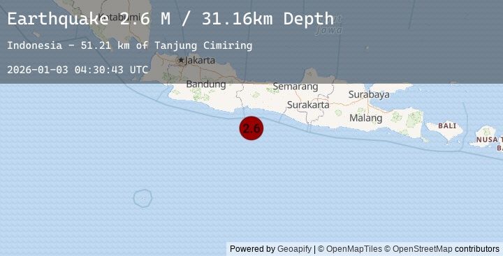 Map of Java, Indonesia