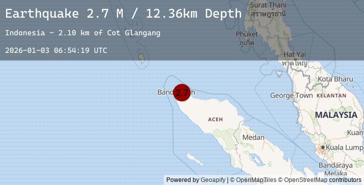 Map of Northern Sumatra, Indonesia
