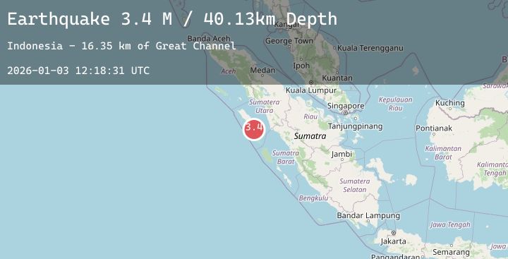 Map of Northern Sumatra, Indonesia