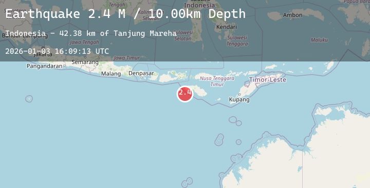 Map of South of Sumbawa, Indonesia