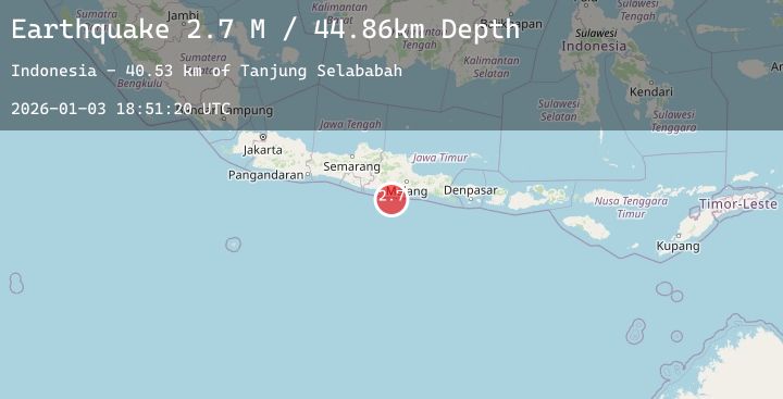 Map of Java, Indonesia