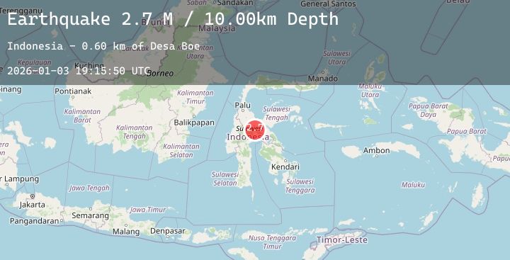 Map of Sulawesi, Indonesia