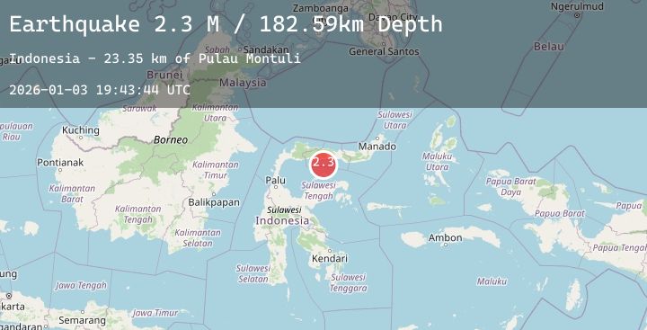 Map of Minahassa Peninsula, Sulawesi