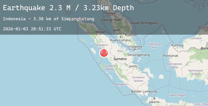 Map of Northern Sumatra, Indonesia