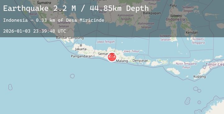 Map of Java, Indonesia