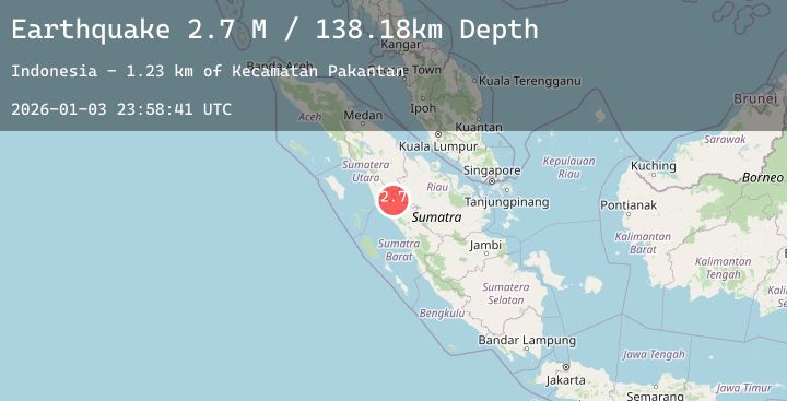 Map of Northern Sumatra, Indonesia