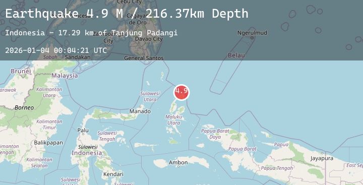 Map of Halmahera, Indonesia