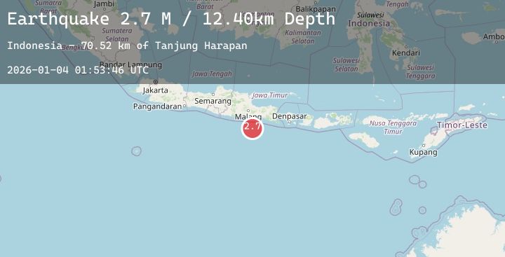 Map of Java, Indonesia