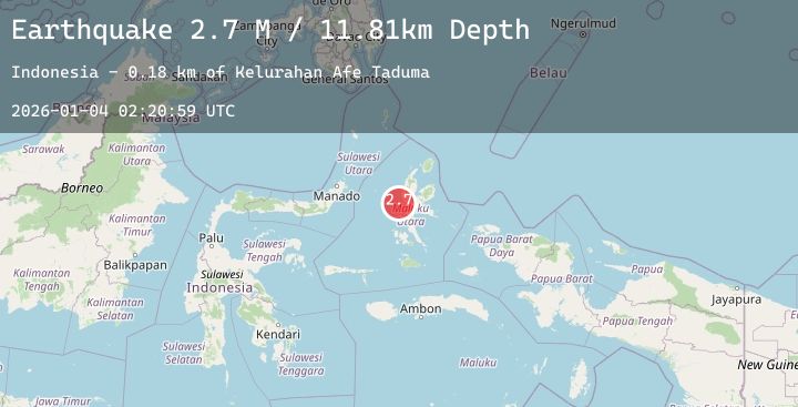 Map of Halmahera, Indonesia