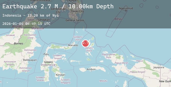 Map of Halmahera, Indonesia
