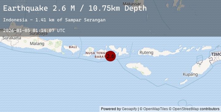 Map of Sumbawa Region, Indonesia