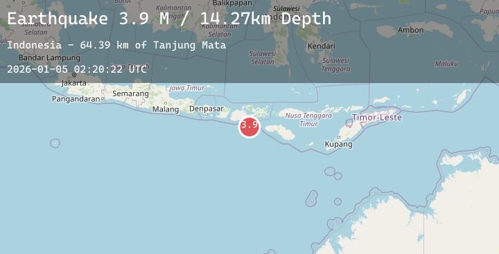 Map of Sumbawa Region, Indonesia