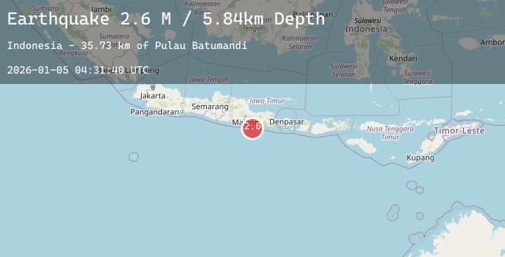 Map of Java, Indonesia