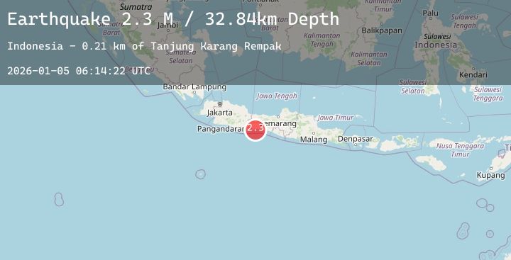 Map of Java, Indonesia