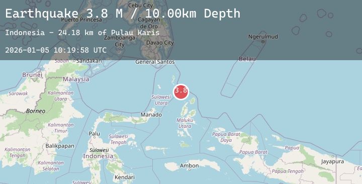 Map of Talaud Islands, Indonesia