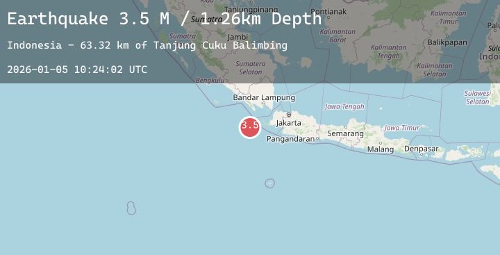 Map of Sunda Strait, Indonesia