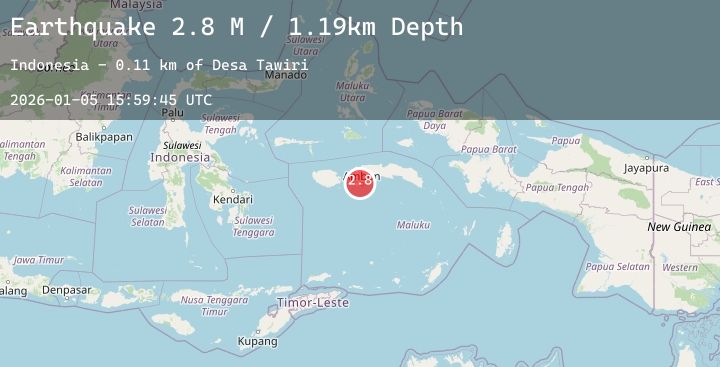 Map of Seram, Indonesia